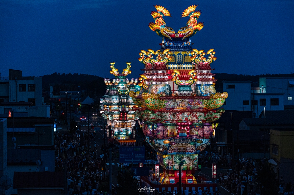 【能代七夕天空不夜城】錯過就要再等一年！兩天限定的全日本最高燈籠，震撼東北夏夜，不是東北六大祭也超值得｜東北夏日祭典記實 @偽日本人May．食遊玩樂
