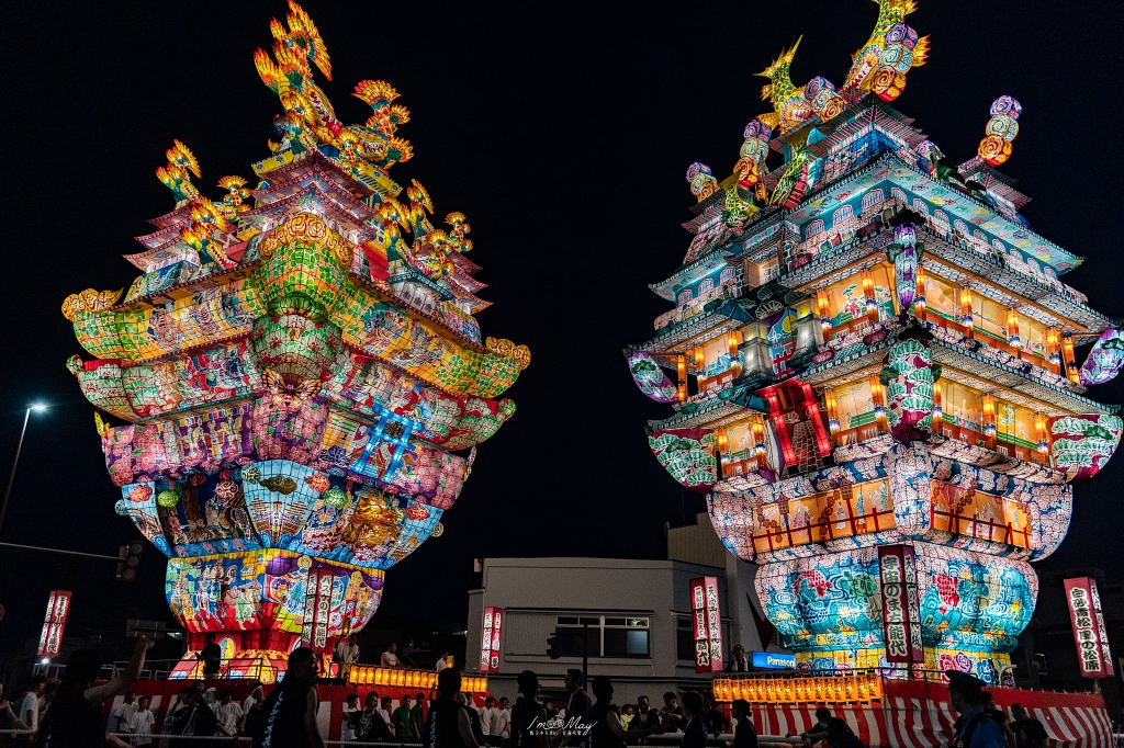 【能代七夕天空不夜城】錯過就要再等一年！兩天限定的全日本最高燈籠，震撼東北夏夜，不是東北六大祭也超值得｜東北夏日祭典記實 @偽日本人May．食遊玩樂