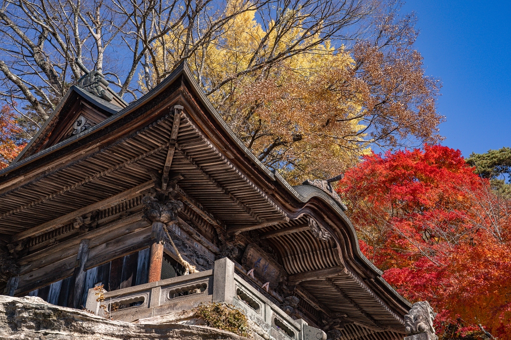 福島攝影記錄 | 奧會津柳津町：岩壁上最絢爛的秋季色彩：福満虚空藏菩薩霊巌山 圓藏寺 (Enzoji Temple)，捕捉只見川畔的錦秋之美 @偽日本人May．食遊玩樂