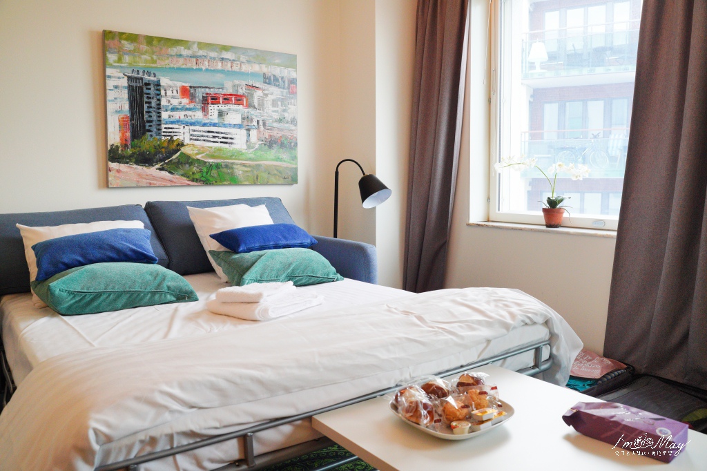 瑞典住宿推薦 | 斯德哥爾摩「ApartDirect Hammarby Sjöstad（哈馬貝斯約斯德公寓）」在ikea打造的公寓、像當地人一樣生活吧 | 生活機能絕佳、交通方便的單臥室公寓 (飯店式管理好安心、可提前入住、免費寄放行李) @偽日本人May．食遊玩樂