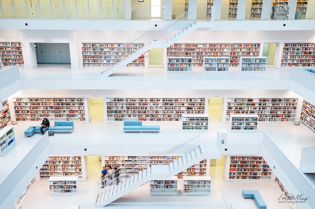 德國、斯圖加特 | 世界上最美圖書館、美的令人嘆為觀止的「 斯圖加特市立圖書館 (  City Library )」| 取得攝影許可、圖多介紹 @偽日本人May．食遊玩樂